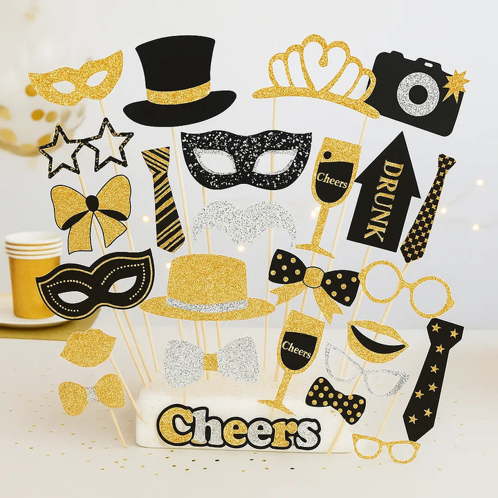 Accessoires Photobooth Noir et Or