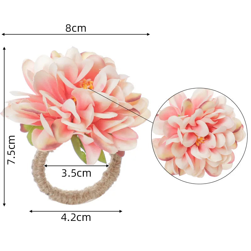 Anneau de Serviette Fleur Rose chic