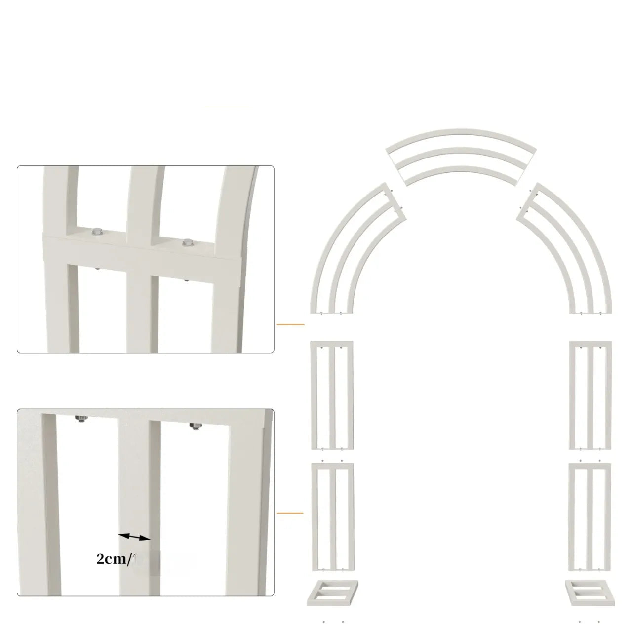 Arc Métallique Blanc Déco Mariage Glamour