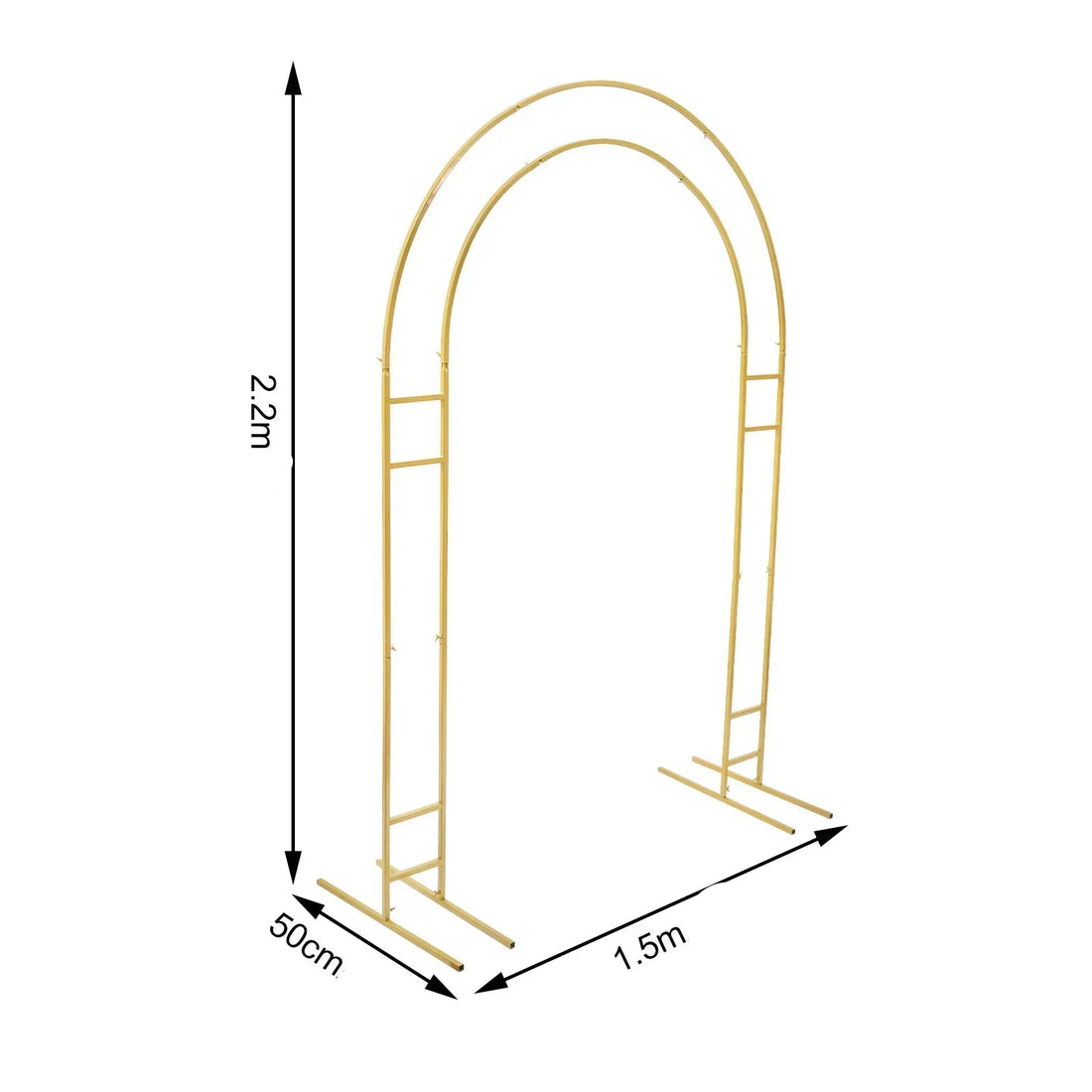 Arc Mariage Doré Avec Base Dimensions