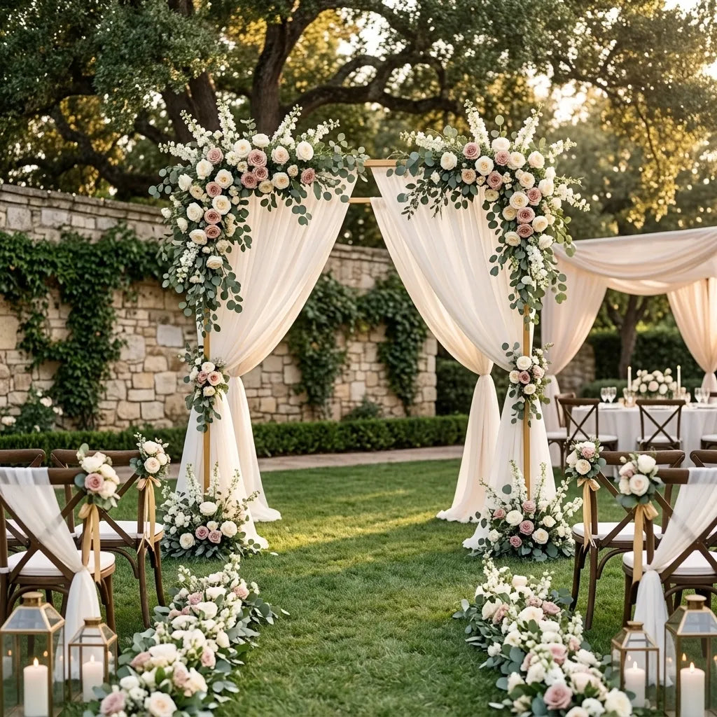Arche Mariage Carrée Dorée Minimaliste