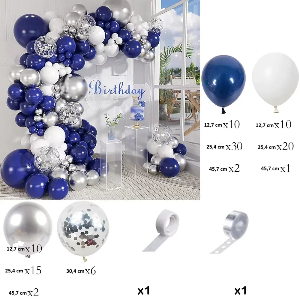 Arche de Ballons Bleu Nuit Argenté 1