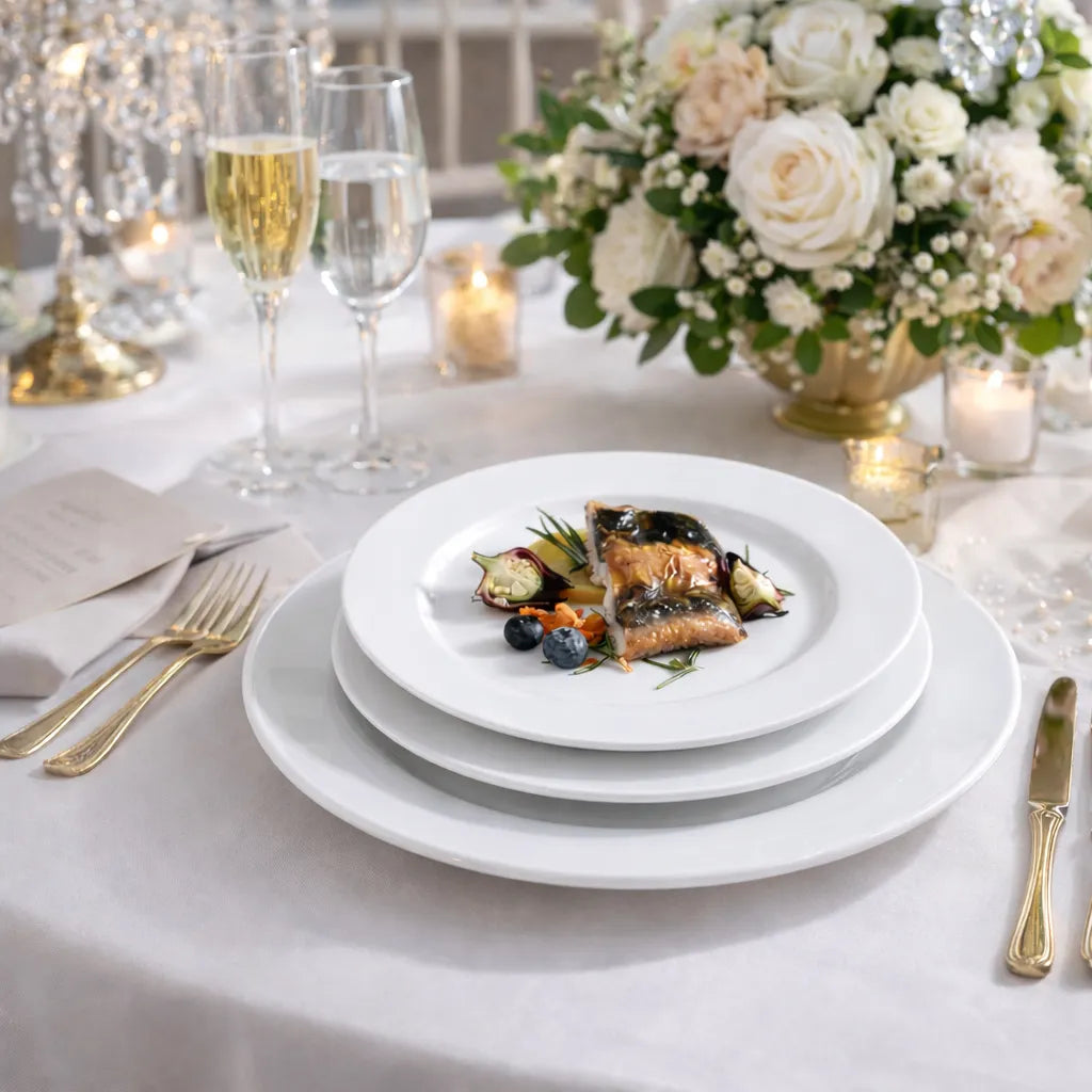 Assiette Blanche Mariage en Céramique