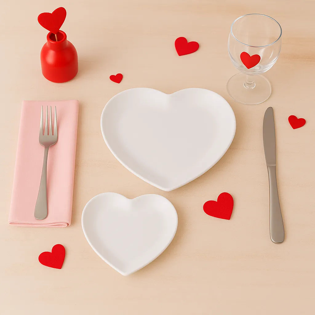 Assiette Cœur Blanche en Céramique