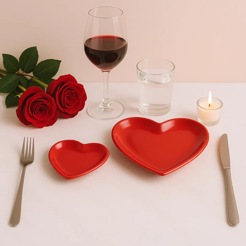 Assiette Cœur Rouge en Céramique