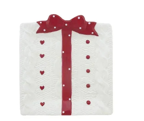 Assiette À Dessert Motif Cadeau blanc