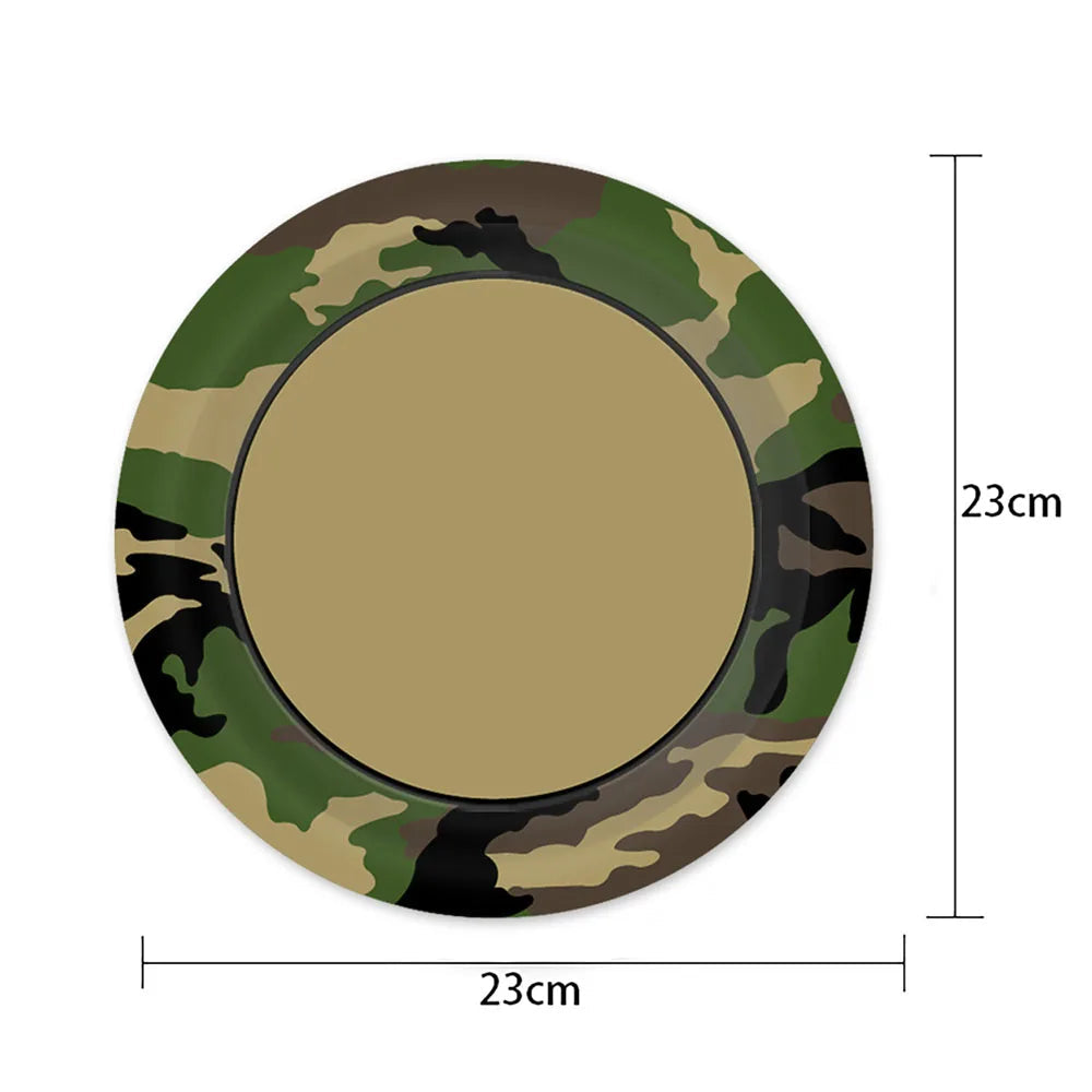 Assiette Jetable Camouflage Papier
