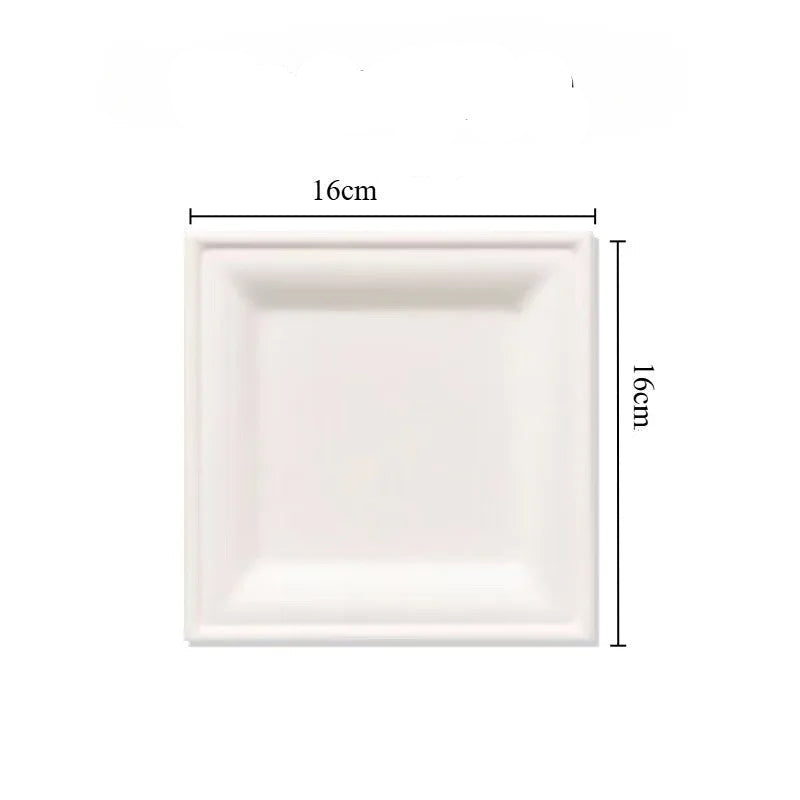 Assiette Jetable Carrée Blanche Moderne