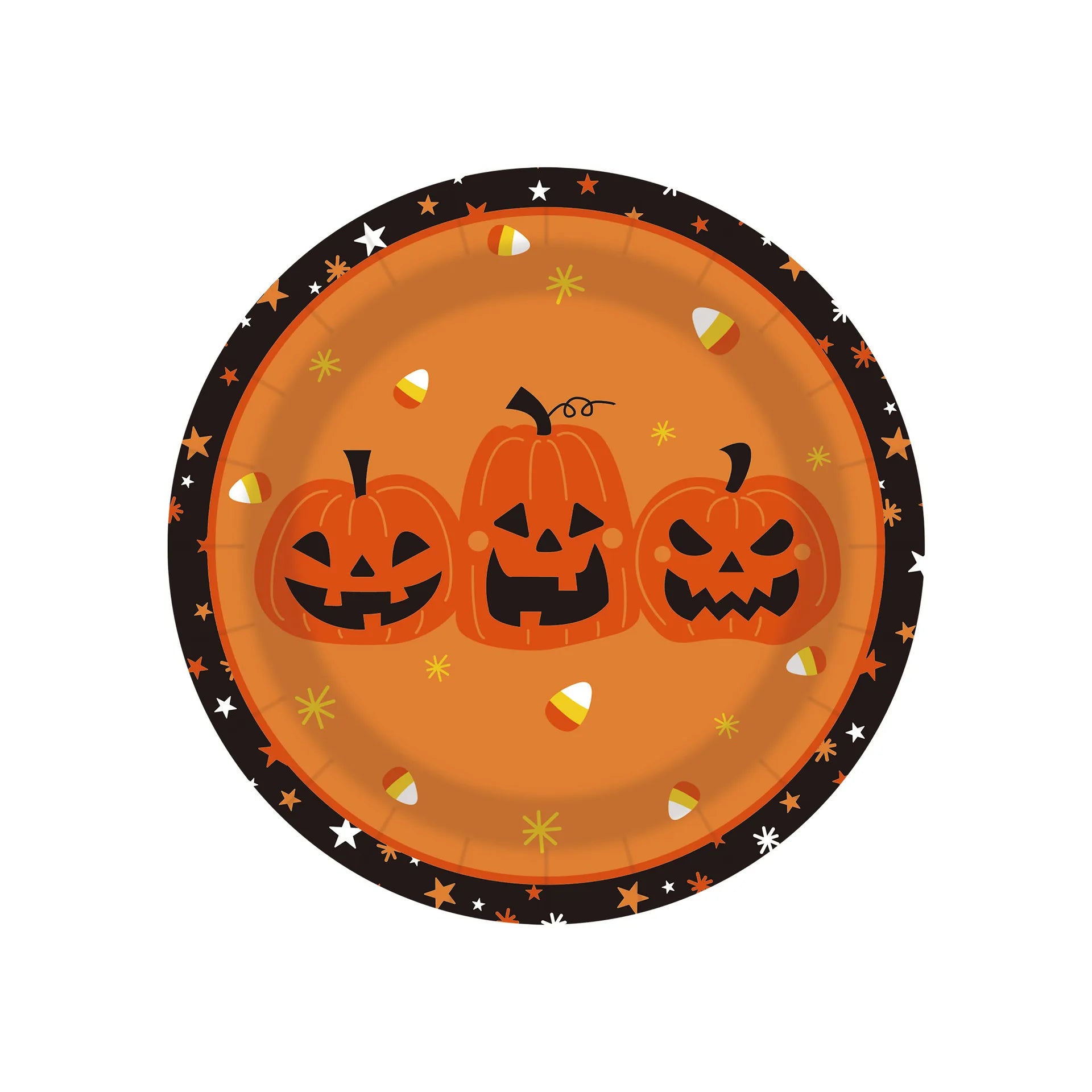 Assiette Jetable Citrouilles Halloween Pratique