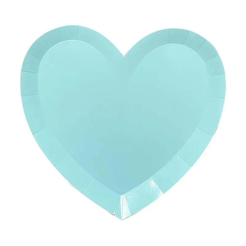 Assiette Jetable Coeur Bleue