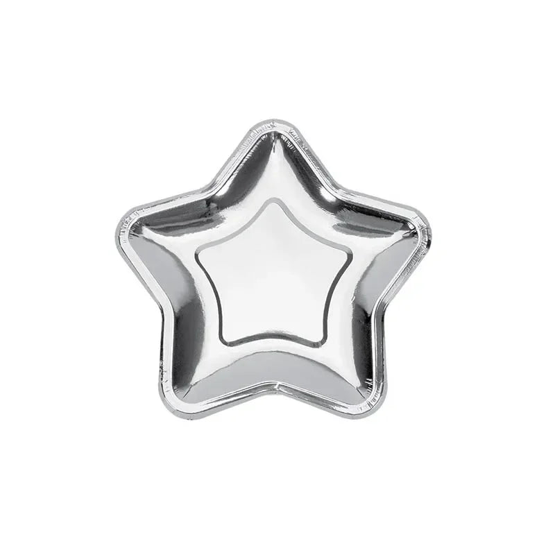 Assiette Jetable Etoile Argentée Design