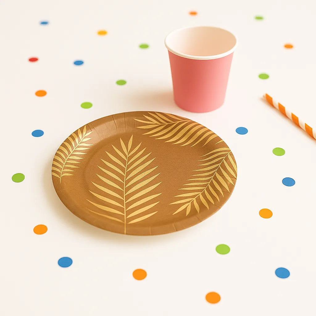 Assiette Jetable à Feuillage Marron