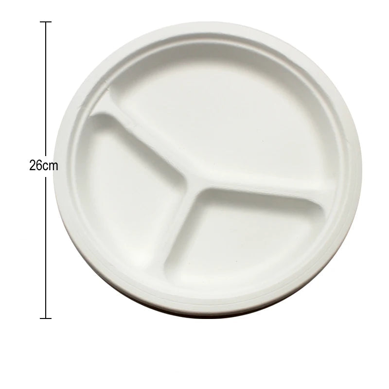 Assiette Jetable Ronde 3 Compartiments 