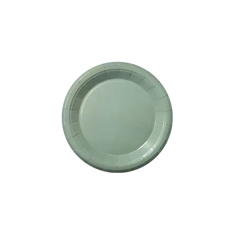 Assiette Jetable Vert Sauge Unique