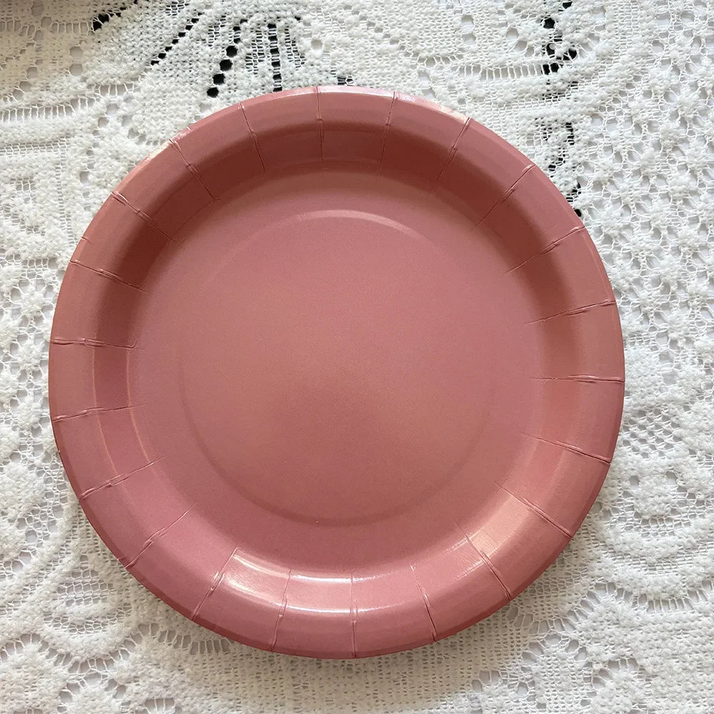 Assiette Jetable en Carton Bois de Rose