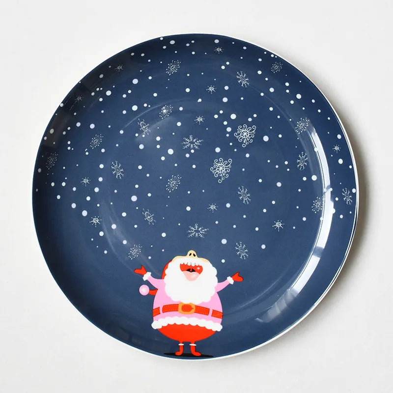 Assiette Noël Bleu Design