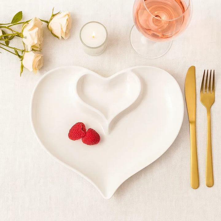 Assiette Originale Cœur en Plastique