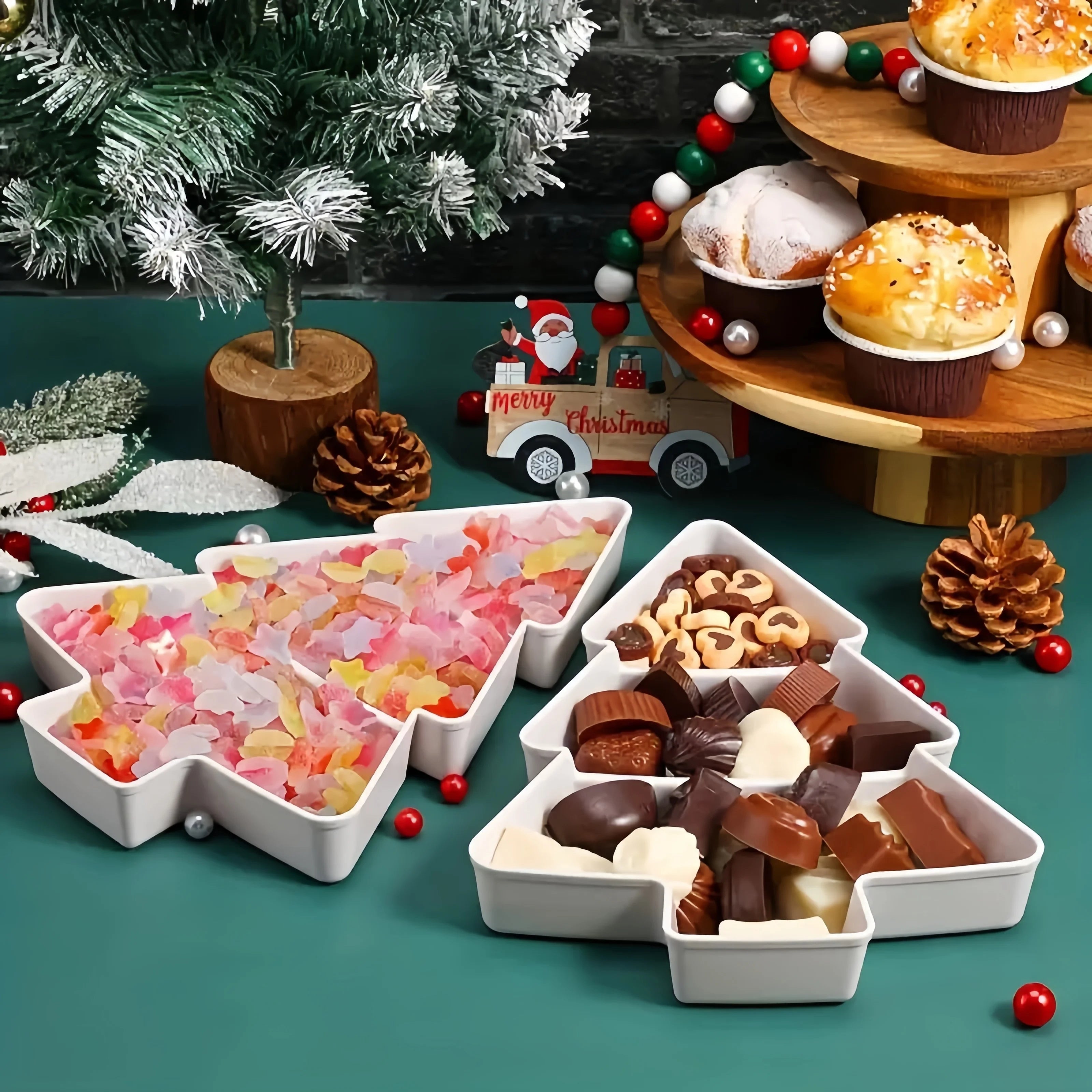 Assiette Sapin Blanche en Plastique