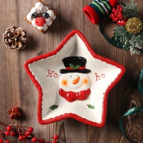 Assiette Étoile Bonhomme De Neige