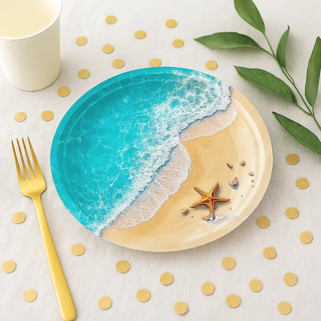Assiettes Jetables Thème Plage