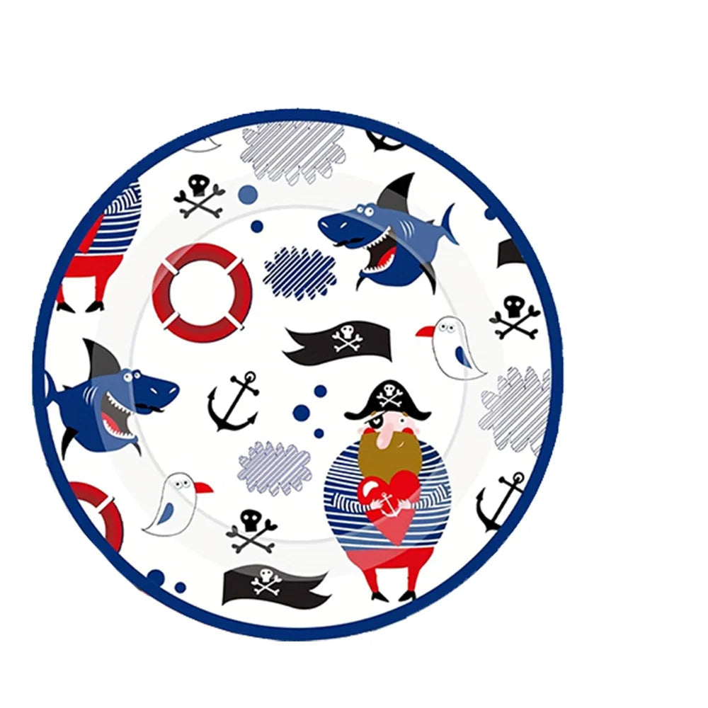 Assiettes Pirate Bleu Papier 