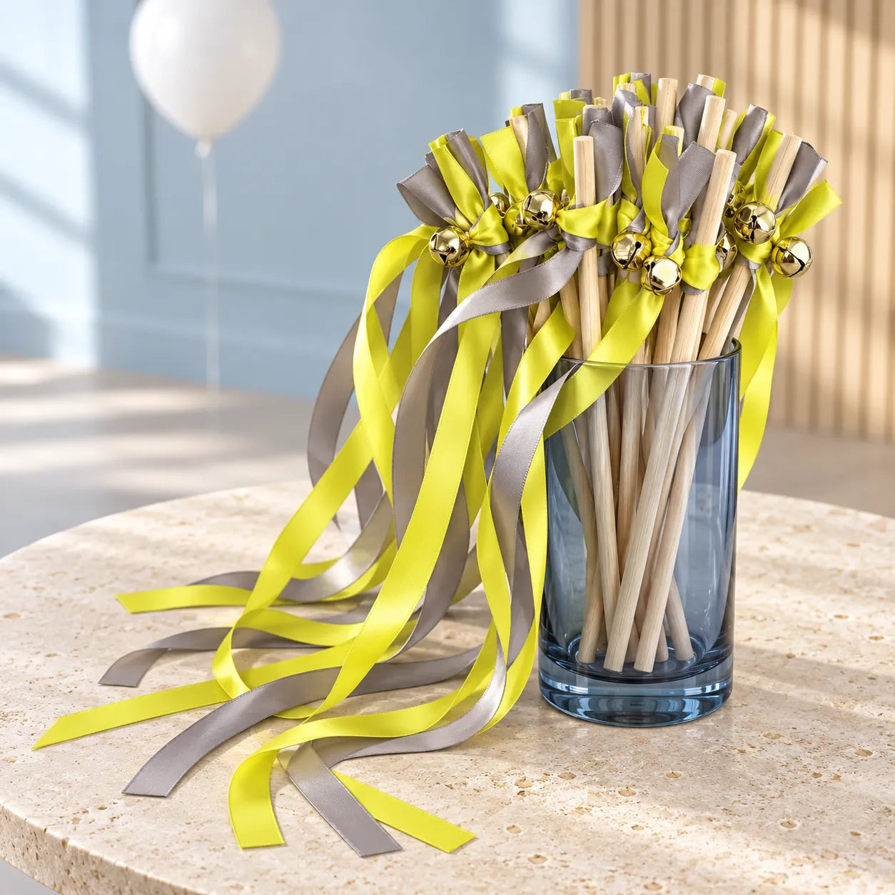 Baguette de Rubans Jaune et Gris classe