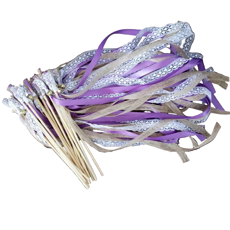 Baguette de Rubans Mariage Bohème Violet