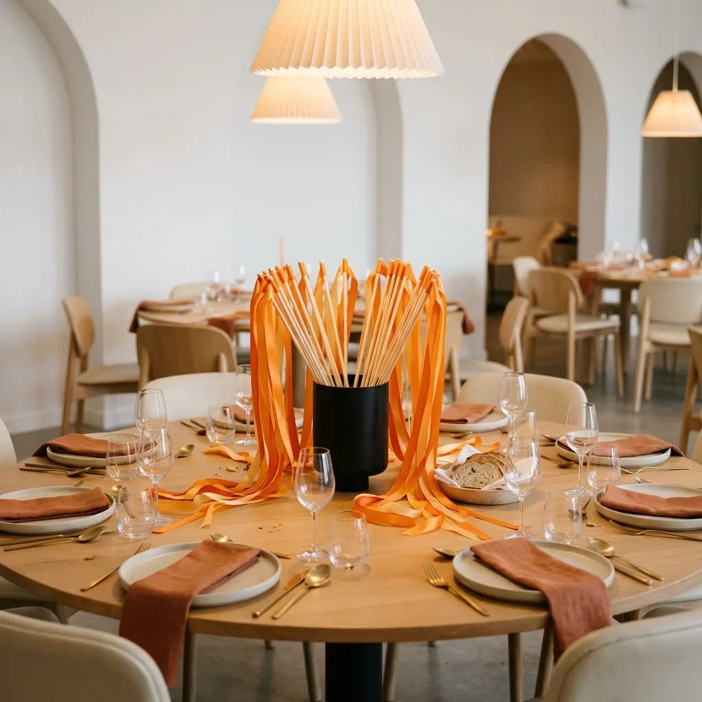 Baguettes De Rubans Oranges Mariage Cool