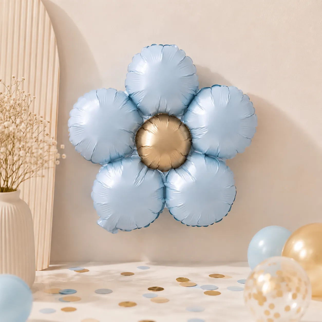 Ballon Anniversaire Fleur Bleu Original
