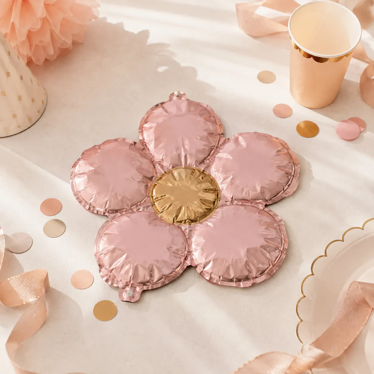 Ballon Anniversaire Fleur Rose Beau
