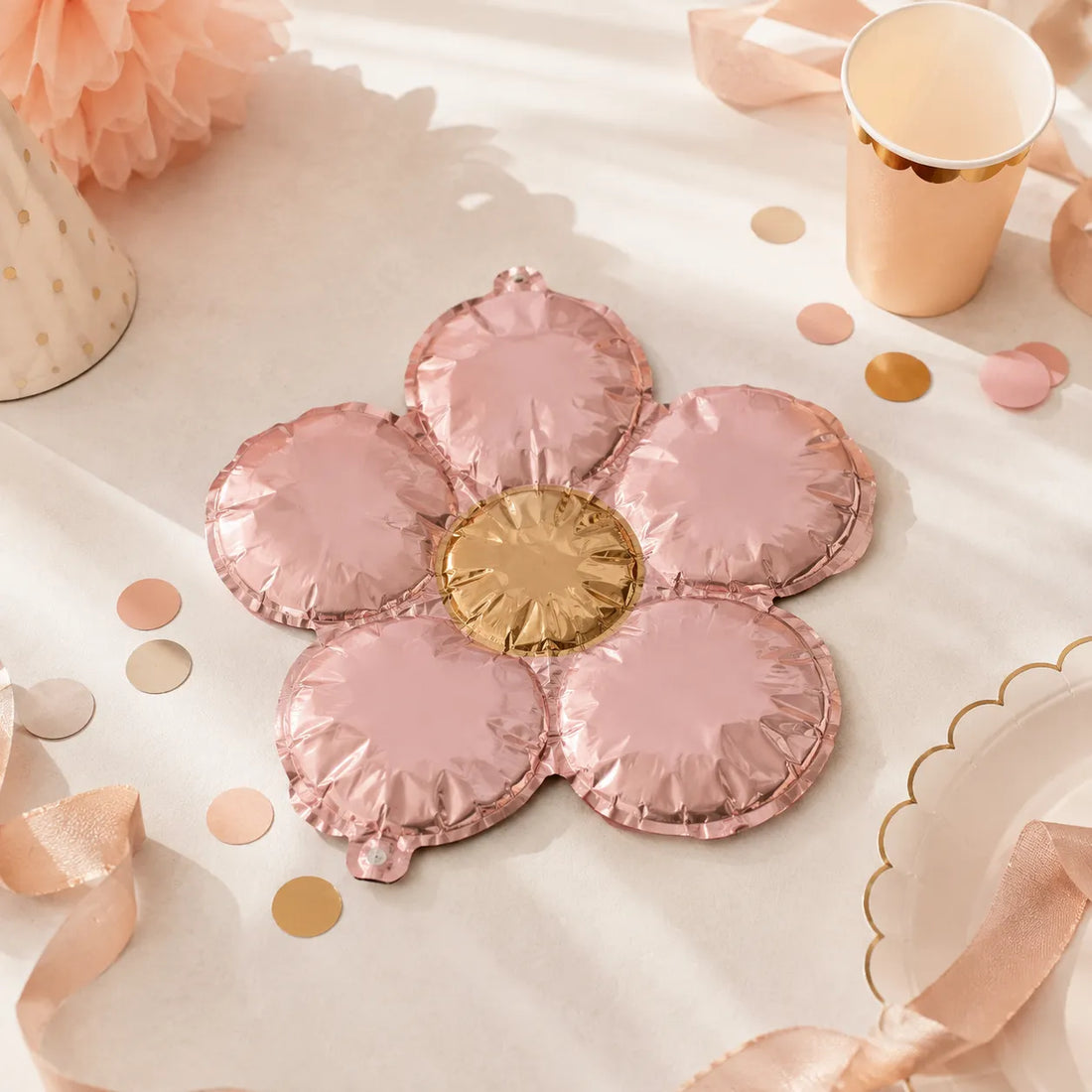 Ballon Anniversaire Fleur Rose Beau