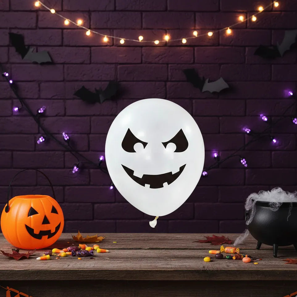 Ballon Blanc Halloween Déco Terrifiante