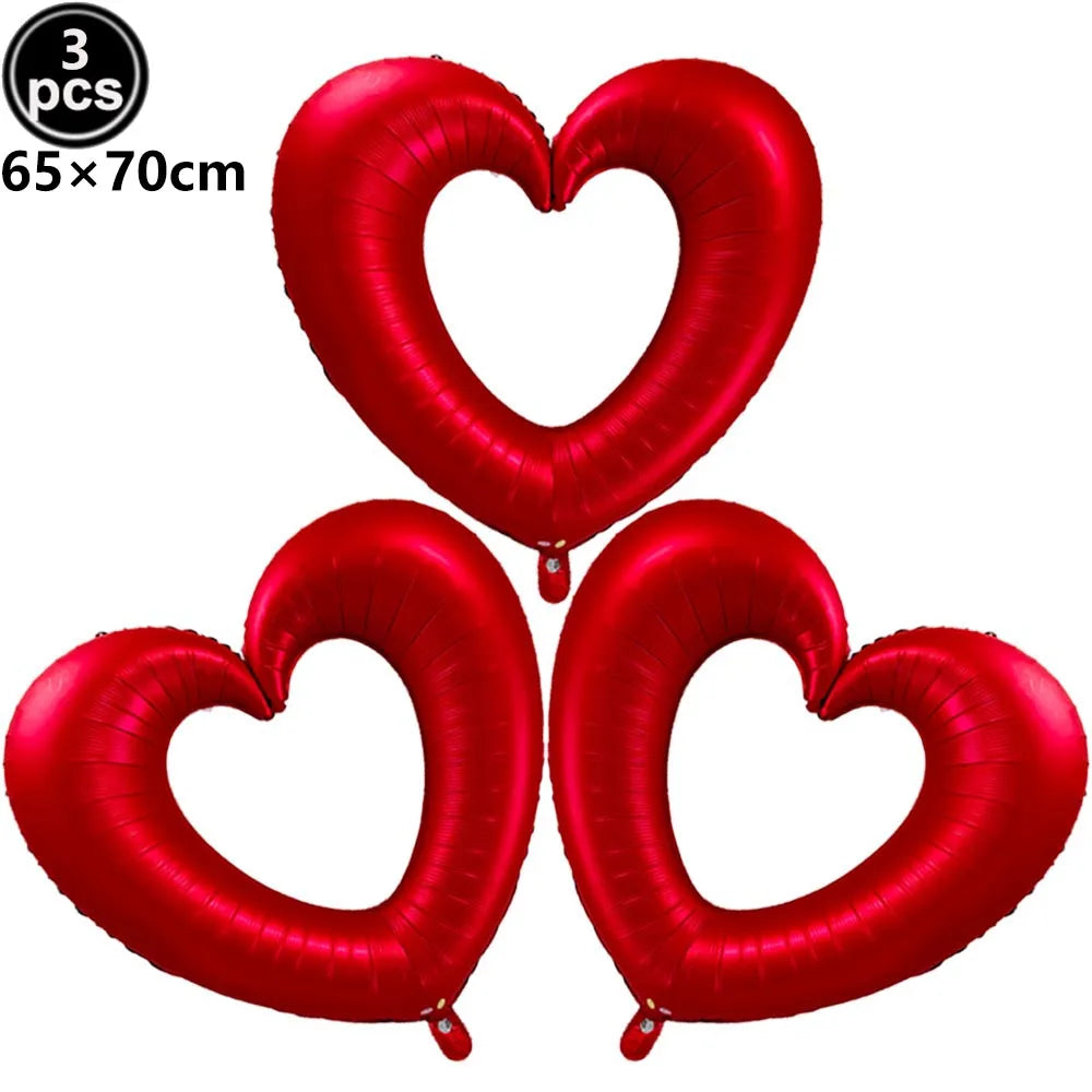 Ballon Cœur Rouge Design Chic 3 Pièces