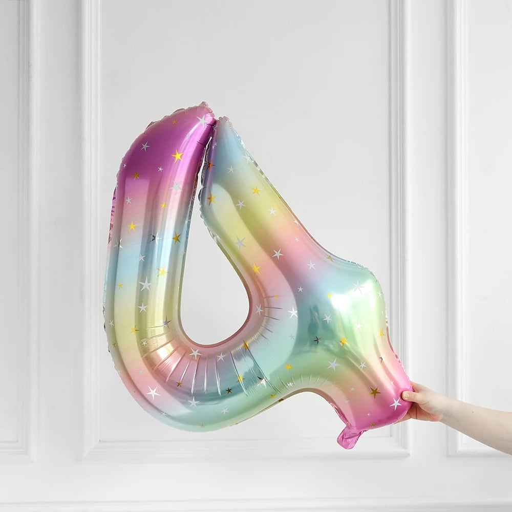 Ballon Chiffre Dégradé Etoilé Pratique