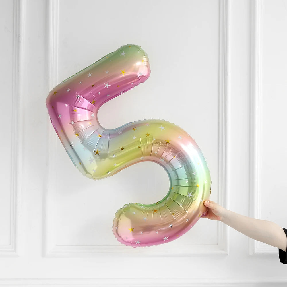 Ballon Chiffre Dégradé Etoilé Tendance