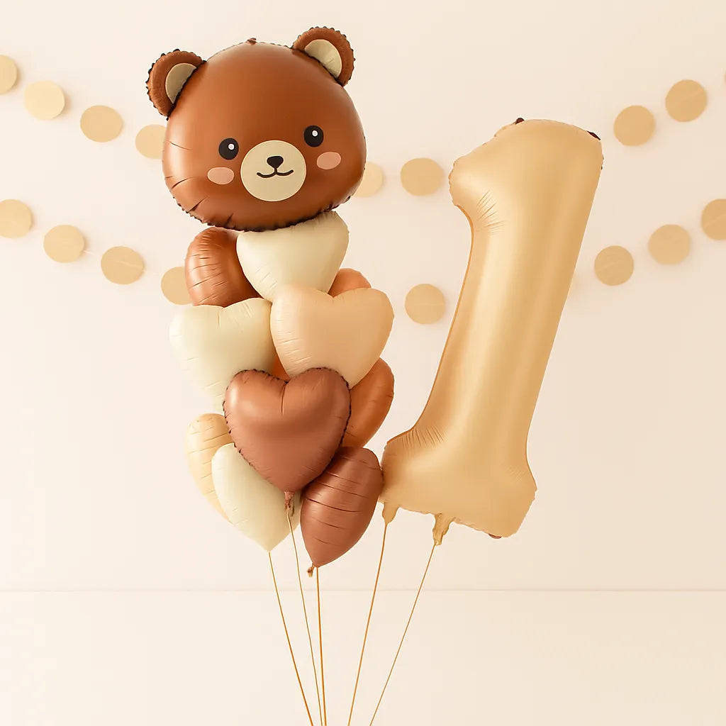 Ballon Chiffre Ours Brun 1