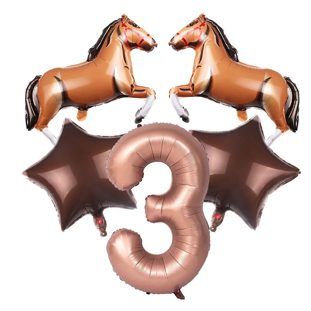 Ballon Chiffre Thème Cowboy Design