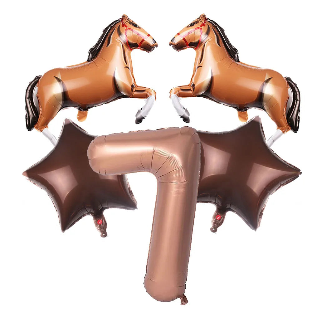 Ballon Chiffre Thème Cowboy Mignon