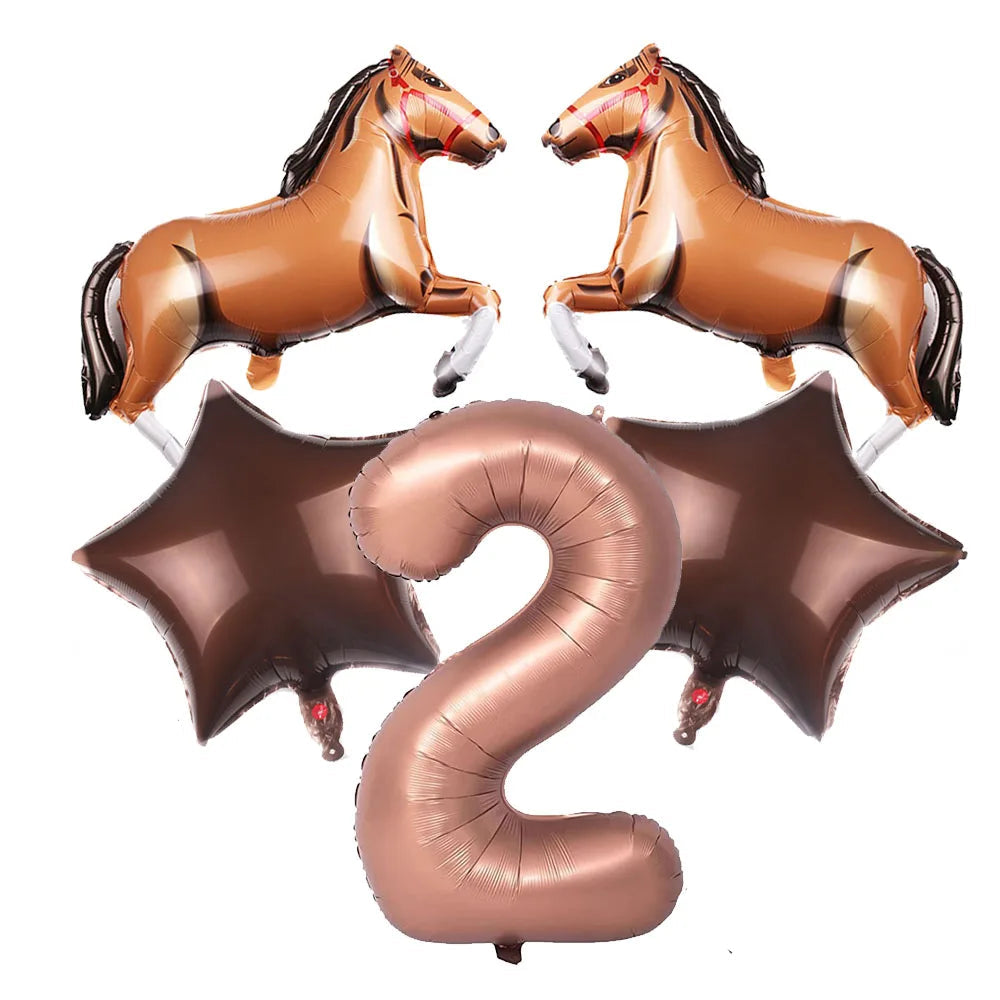 Ballon Chiffre Thème Cowboy Original