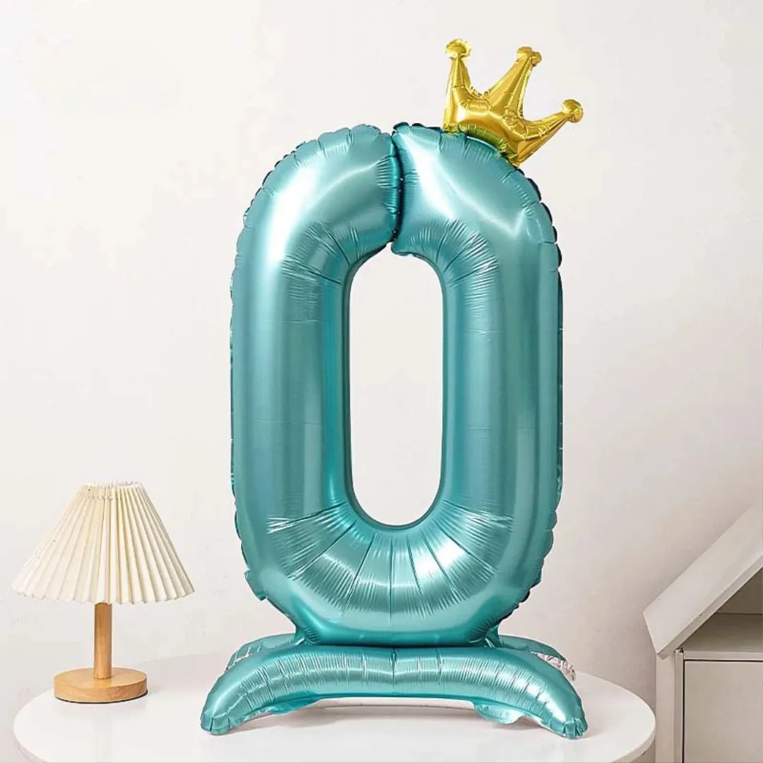 Ballon Chiffre XXL Bleu à Couronne0