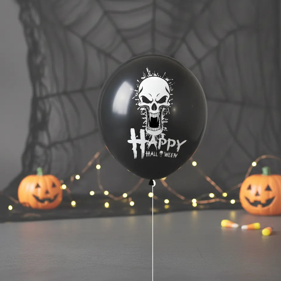 Ballon Halloween Noir Squelette