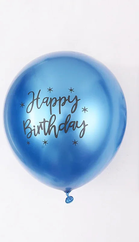 Ballon Happy Birthday Bleu Métallisé Beau