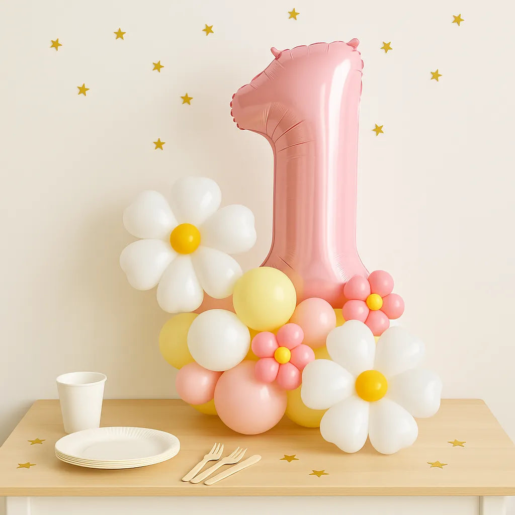 Ballon Numérique Fleurs Blanches un
