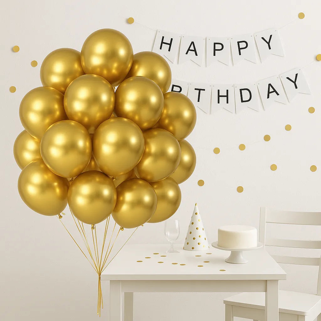 Ballons Anniversaire Dorés