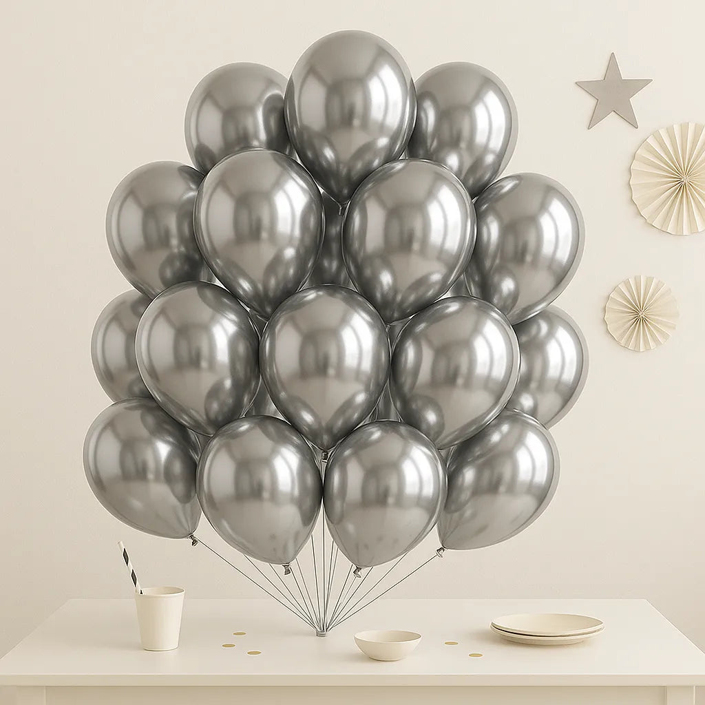 Ballons Anniversaire Métal Gris