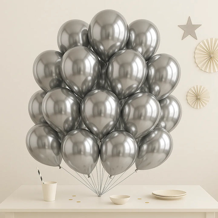 Ballons Anniversaire Métal Gris
