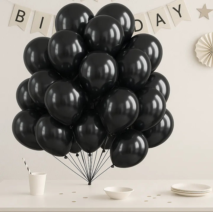 Ballons Anniversaire Métal Noirs