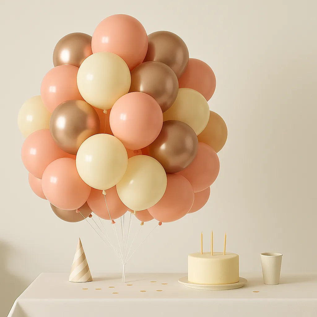 Ballons Anniversaire Métalliques en Latex Rose