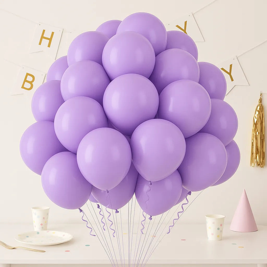 Ballons Anniversaire Violet Pastel