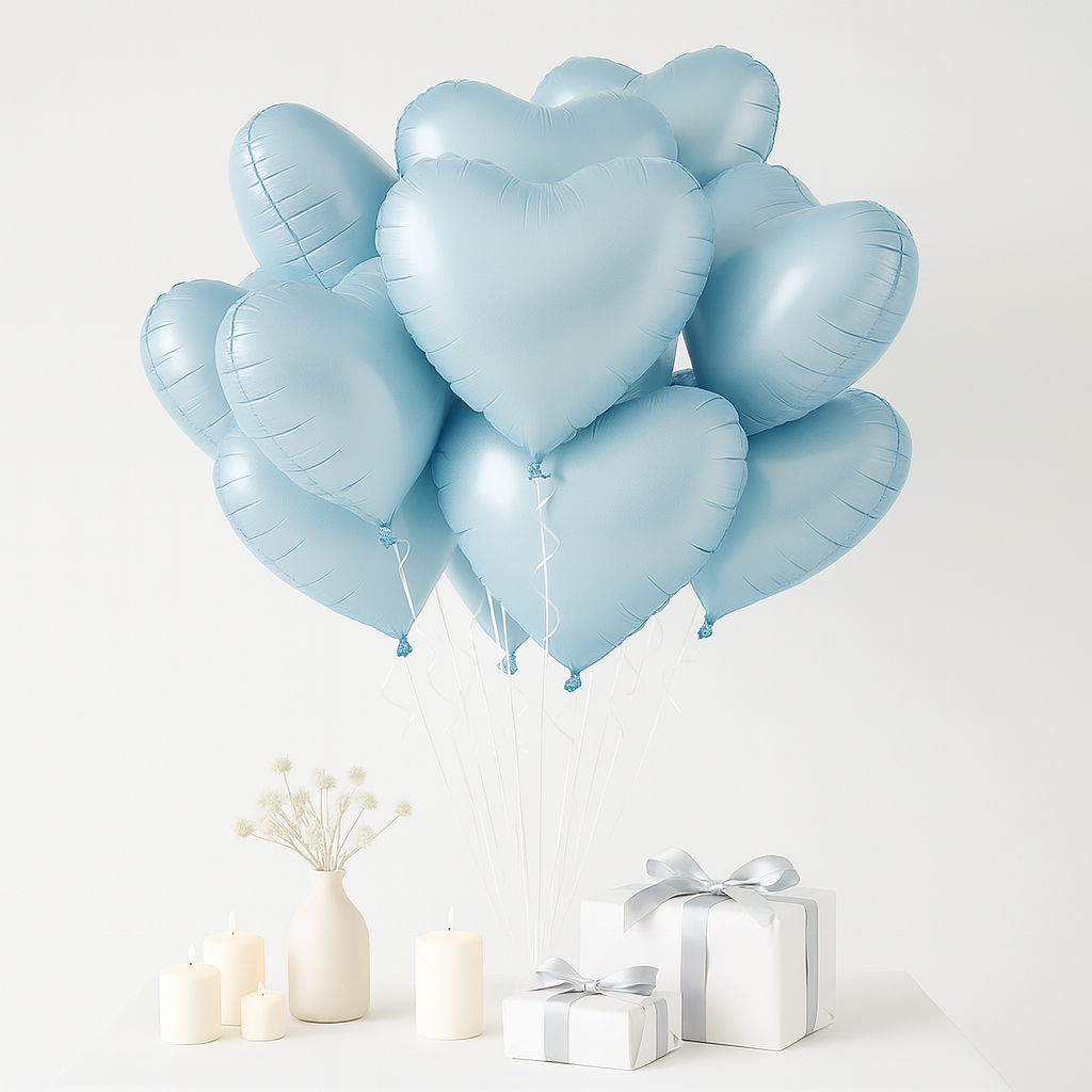 Ballons Cœurs Bleus
